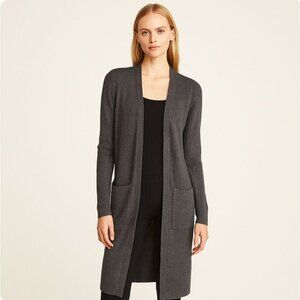 Barefoot Dreams Womens Size Medium CozyChic Ultra Lite Long Duster Cardigan Gray